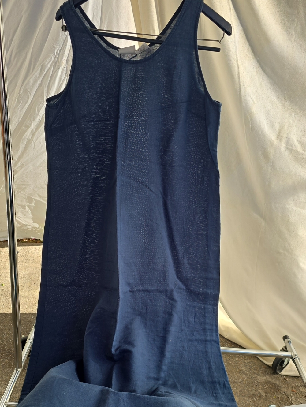 Spiegel Navy Blue Linen-Cotton MAXI Dress